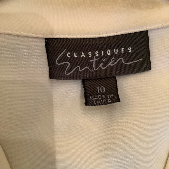 100% Silk Cream Buttondown Shirt - Picture 2 of 3